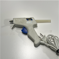 Glue gun interaction: When the tip is finished heating, a light turns on